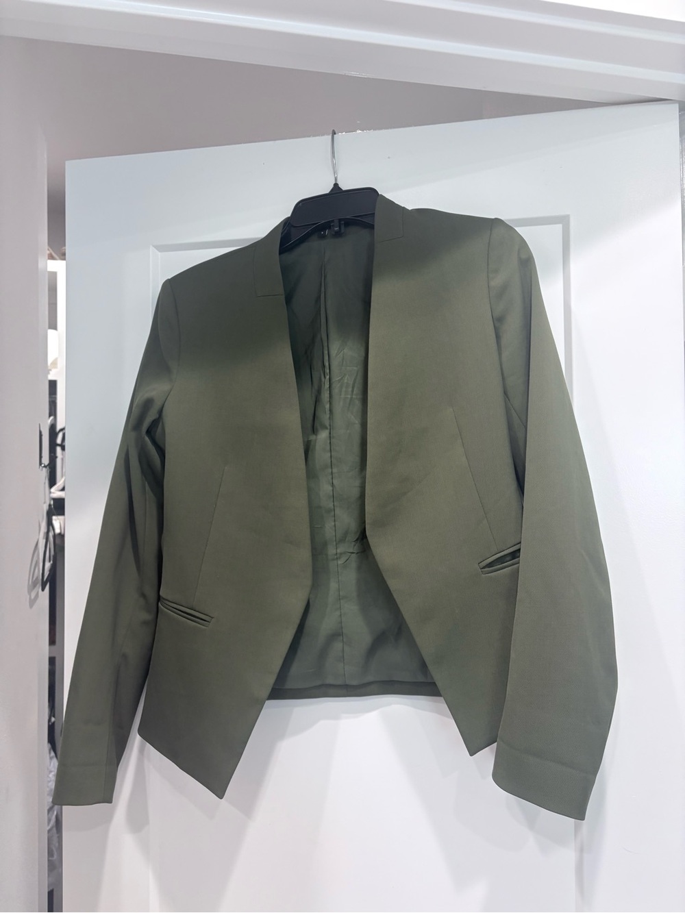 Theory Olive Open-Front Women's Blazer